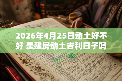 2026年4月25日动土好不好 是建房动土吉利日子吗 2026年4月25日动土好不好 是建房动土吉利日子吗