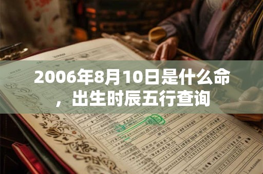 2006年8月10日是什么命,出生时辰五行查询 2006年8月10日是什么命,出生时辰五行查询