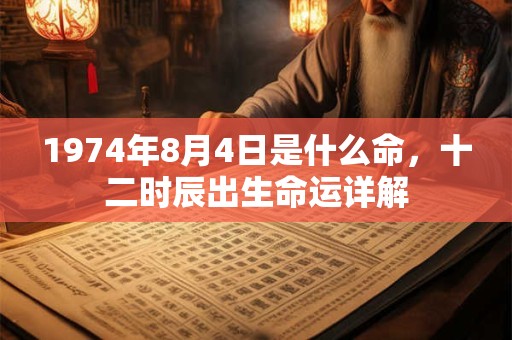 1974年8月4日是什么命,十二时辰出生命运详解 1974年8月4日是什么命,十二时辰出生命运详解