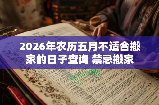 2026年农历五月不适合搬家的日子查询 禁忌搬家