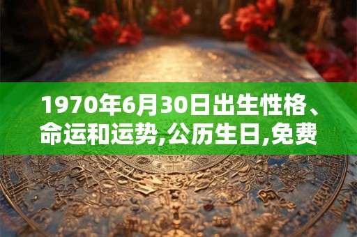 1970年6月30日出生性格、命运和运势,公历生日,免费算命 1970年6月30日出生性格、命运和运势,公历生日,免费算命