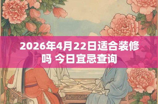 2026年4月22日适合装修吗 今日宜忌查询