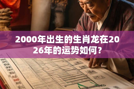 2000年出生的生肖龙在2026年的运势如何? 2000年出生的生肖龙在2026年的运势如何?
