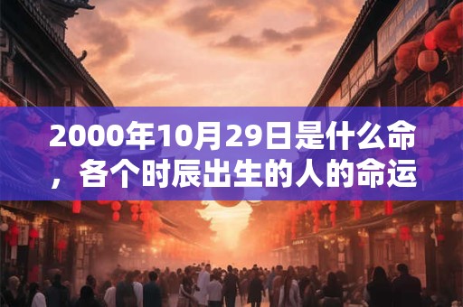 2000年10月29日是什么命，各个时辰出生的人的命运