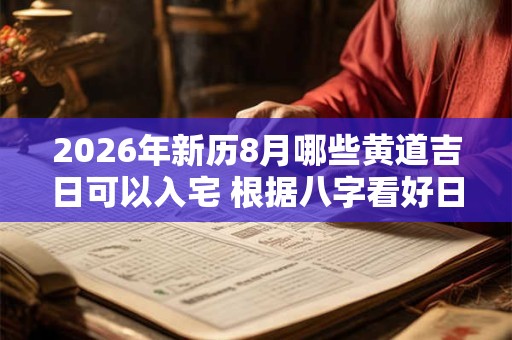 2026年新历8月哪些黄道吉日可以入宅 根据八字看好日子