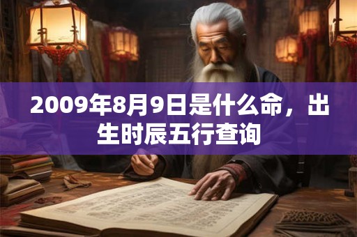 2009年8月9日是什么命,出生时辰五行查询 2009年8月9日是什么命,出生时辰五行查询