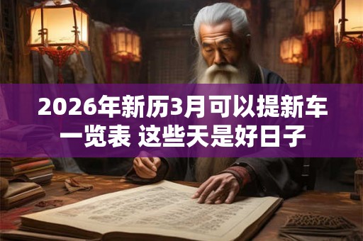 2026年新历3月可以提新车一览表 这些天是好日子 2026年新历3月可以提新车一览表 这些天是好日子