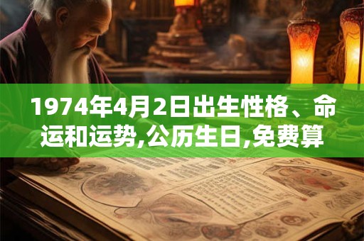 1974年4月2日出生性格、命运和运势,公历生日,免费算命 1974年4月2日出生性格、命运和运势,公历生日,免费算命