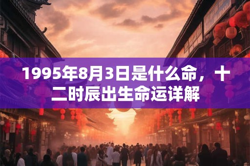 1995年8月3日是什么命，十二时辰出生命运详解