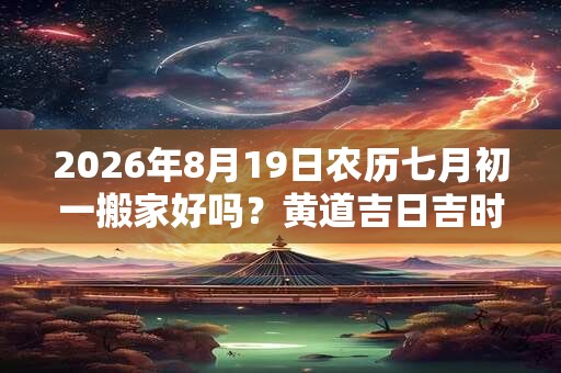 2026年8月19日农历七月初一搬家好吗?黄道吉日吉时查询 2026年8月19日农历七月初一搬家好吗?黄道吉日吉时查询