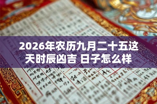 2026年农历九月二十五这天时辰凶吉 日子怎么样