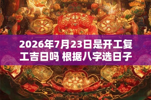 2026年7月23日是开工复工吉日吗 根据八字选日子