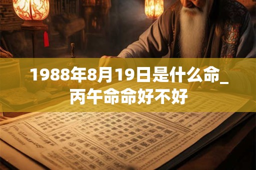 1988年8月19日是什么命_丙午命命好不好 1988年8月19日是什么命_丙午命命好不好