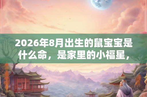 2026年8月出生的鼠宝宝是什么命,是家里的小福星,财运亨通 2026年8月出生的鼠宝宝是什么命,是家里的小福星,财运亨通