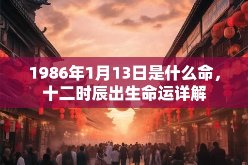 1986年1月13日是什么命,十二时辰出生命运详解 1986年1月13日是什么命,十二时辰出生命运详解