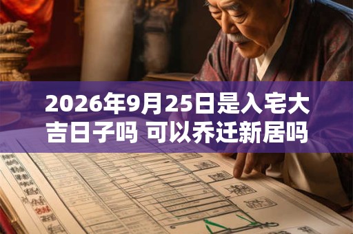 2026年9月25日是入宅大吉日子吗 可以乔迁新居吗 2026年9月25日是入宅大吉日子吗 可以乔迁新居吗