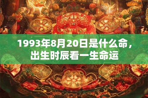 1993年8月20日是什么命，出生时辰看一生命运