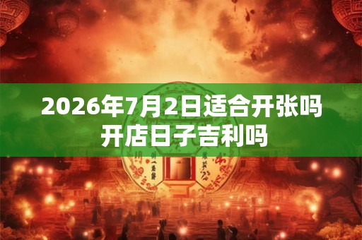 2026年7月2日适合开张吗 开店日子吉利吗