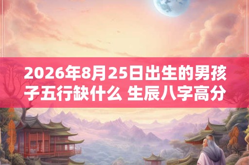 2026年8月25日出生的男孩子五行缺什么 生辰八字高分取名 2026年8月25日出生的男孩子五行缺什么 生辰八字高分取名