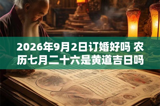 2026年9月2日订婚好吗 农历七月二十六是黄道吉日吗