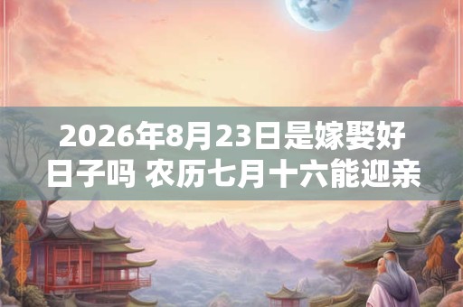 2026年8月23日是嫁娶好日子吗 农历七月十六能迎亲吗 2026年8月23日是嫁娶好日子吗 农历七月十六能迎亲吗