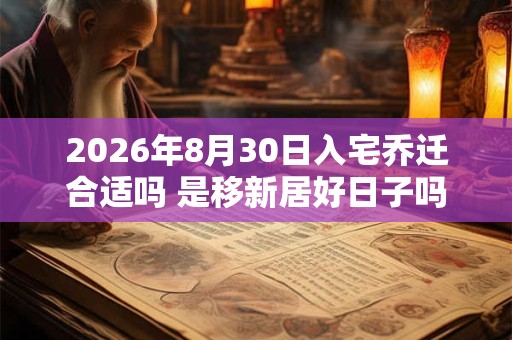 2026年8月30日入宅乔迁合适吗 是移新居好日子吗 2026年8月30日入宅乔迁合适吗 是移新居好日子吗