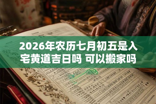 2026年农历七月初五是入宅黄道吉日吗 可以搬家吗
