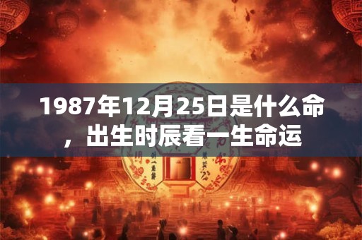 1987年12月25日是什么命,出生时辰看一生命运 1987年12月25日是什么命,出生时辰看一生命运
