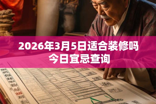 2026年3月5日适合装修吗 今日宜忌查询 2026年3月5日适合装修吗 今日宜忌查询