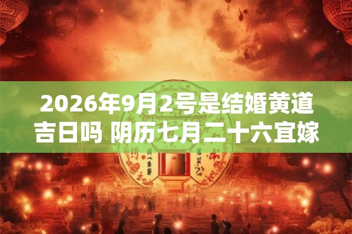 2026年9月2号是结婚黄道吉日吗 阴历七月二十六宜嫁娶吗