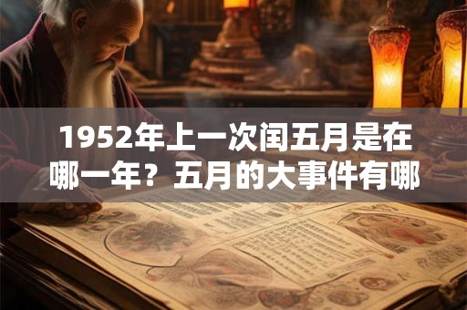 1952年上一次闰五月是在哪一年？五月的大事件有哪些？