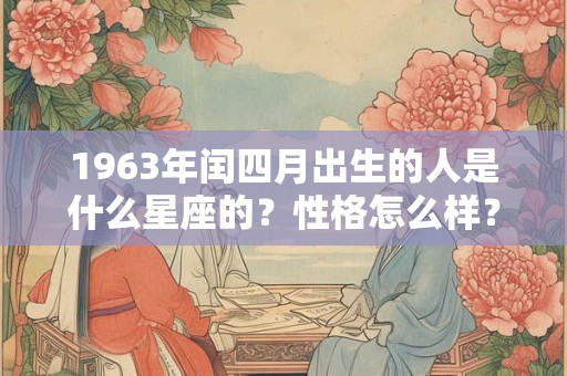 1963年闰四月出生的人是什么星座的？性格怎么样？
