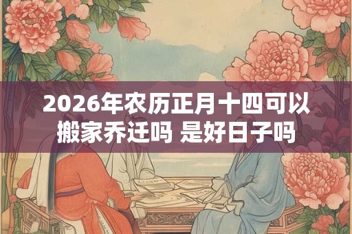 2026年农历正月十四可以搬家乔迁吗 是好日子吗 2026年农历正月十四可以搬家乔迁吗 是好日子吗