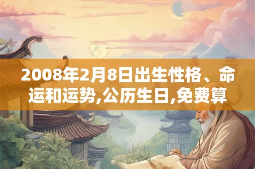 2008年2月8日出生性格、命运和运势,公历生日,免费算命