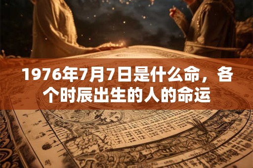 1976年7月7日是什么命，各个时辰出生的人的命运