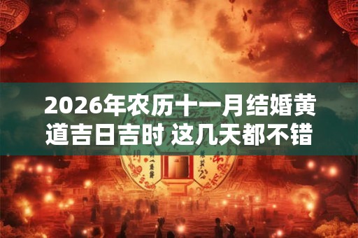 2026年农历十一月结婚黄道吉日吉时 这几天都不错