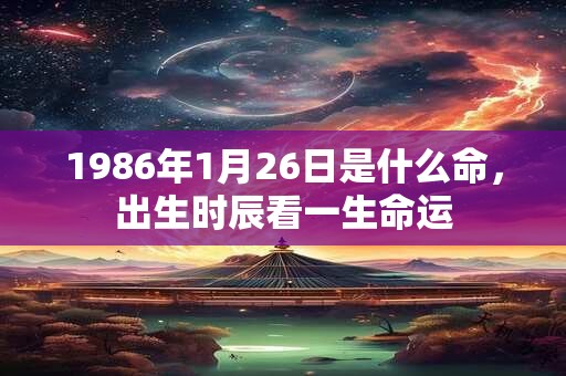 1986年1月26日是什么命，出生时辰看一生命运