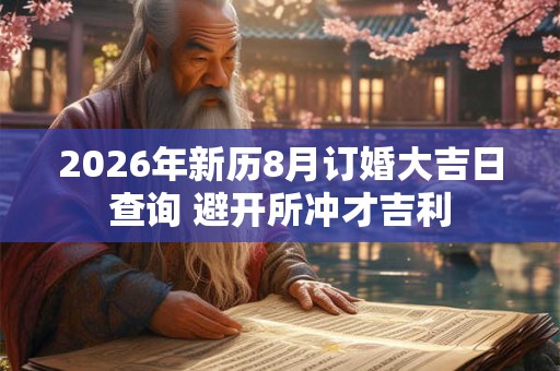 2026年新历8月订婚大吉日查询 避开所冲才吉利 2026年新历8月订婚大吉日查询 避开所冲才吉利