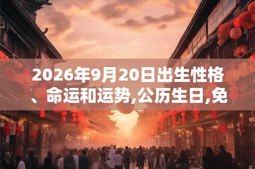 2026年9月20日出生性格、命运和运势,公历生日,免费算命 2026年9月20日出生性格、命运和运势,公历生日,免费算命