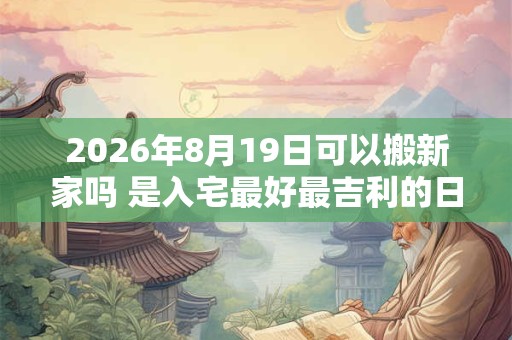 2026年8月19日可以搬新家吗 是入宅最好最吉利的日子吗