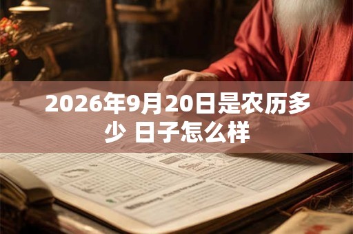 2026年9月20日是农历多少 日子怎么样 2026年9月20日是农历多少 日子怎么样