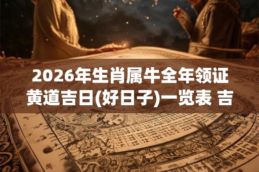 2026年生肖属牛全年领证黄道吉日(好日子)一览表 吉日分析 2026年生肖属牛全年领证黄道吉日(好日子)一览表 吉日分析