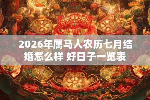 2026年属马人农历七月结婚怎么样 好日子一览表 2026年属马人农历七月结婚怎么样 好日子一览表