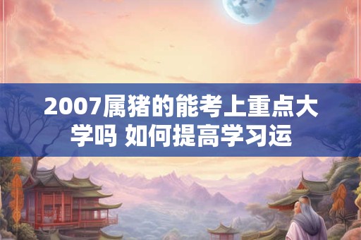 2007属猪的能考上重点大学吗 如何提高学习运