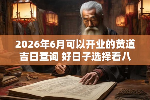 2026年6月可以开业的黄道吉日查询 好日子选择看八字