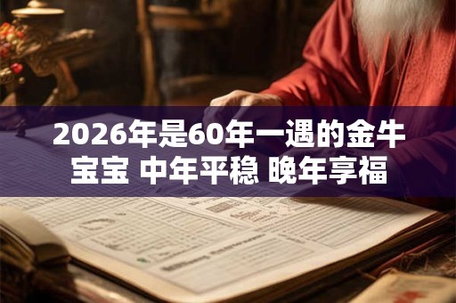 2026年是60年一遇的金牛宝宝 中年平稳 晚年享福