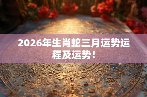 2026年生肖蛇三月运势运程及运势! 2026年生肖蛇三月运势运程及运势!