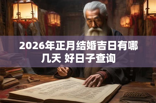 2026年正月结婚吉日有哪几天 好日子查询 2026年正月结婚吉日有哪几天 好日子查询