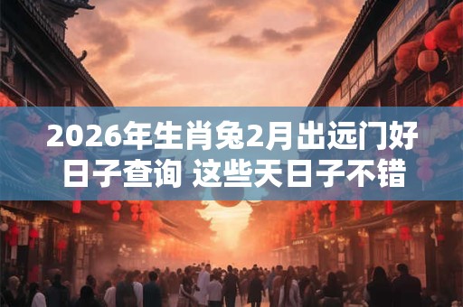 2026年生肖兔2月出远门好日子查询 这些天日子不错 2026年生肖兔2月出远门好日子查询 这些天日子不错