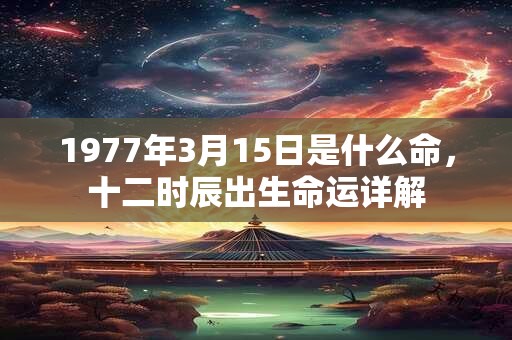 1977年3月15日是什么命,十二时辰出生命运详解 1977年3月15日是什么命,十二时辰出生命运详解